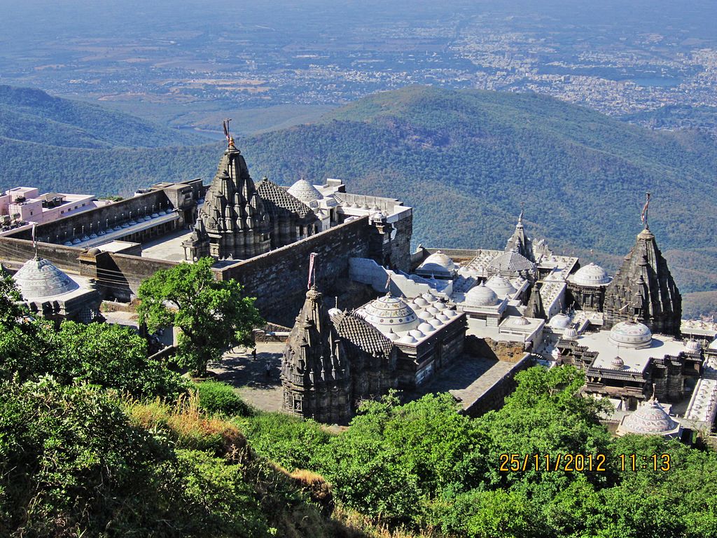 Jain_temples_on_Girnar_mountain_aerial_view