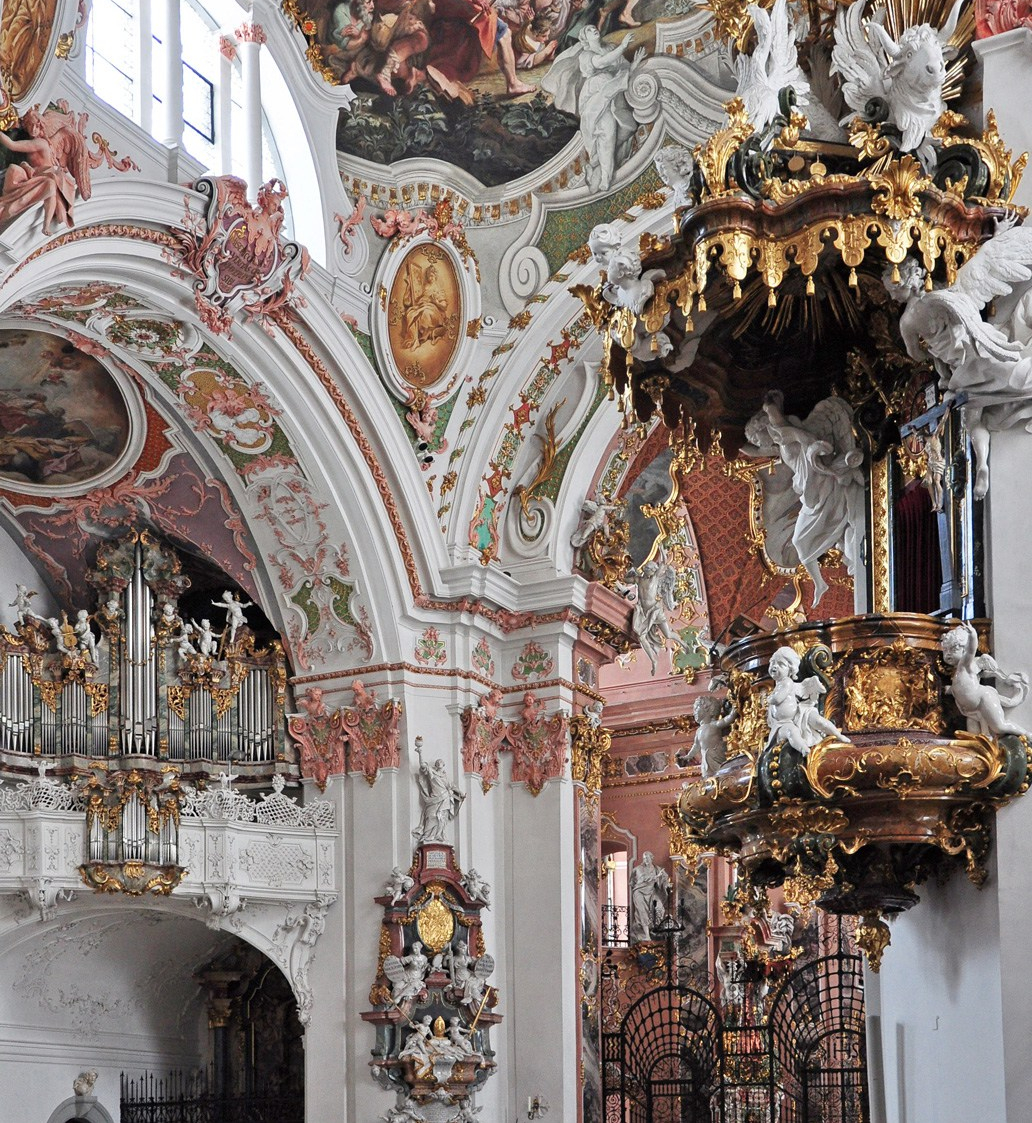 Einsiedeln. Blick Richtung Bereich der Weihnachtskuppel mit Kanz